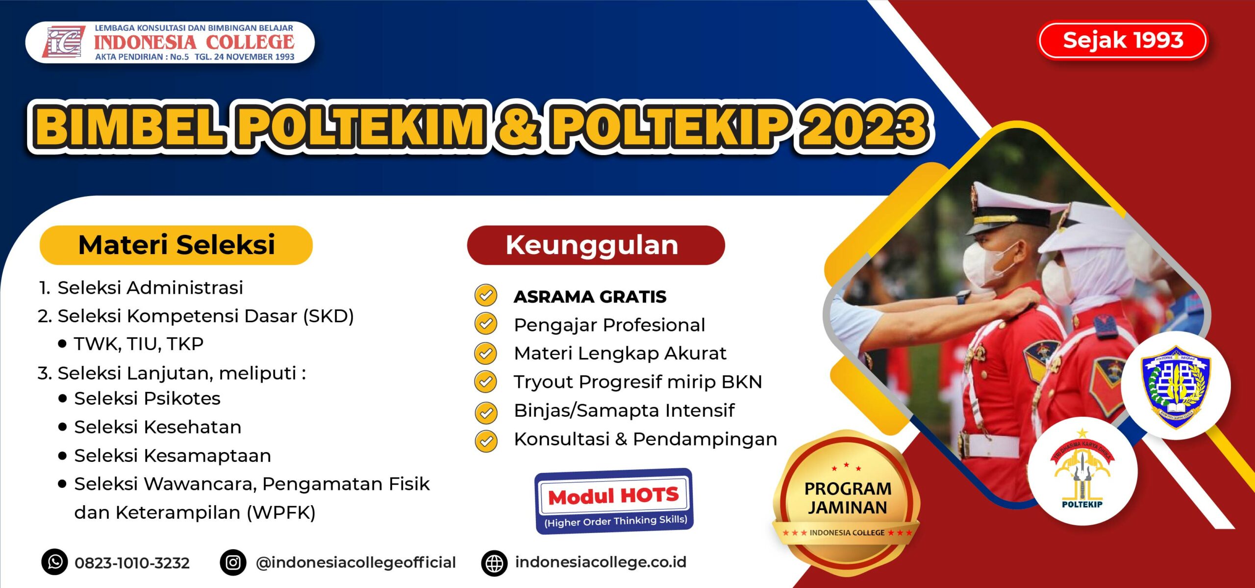 Bimbel POLTEKIM 2023 - Indonesia College