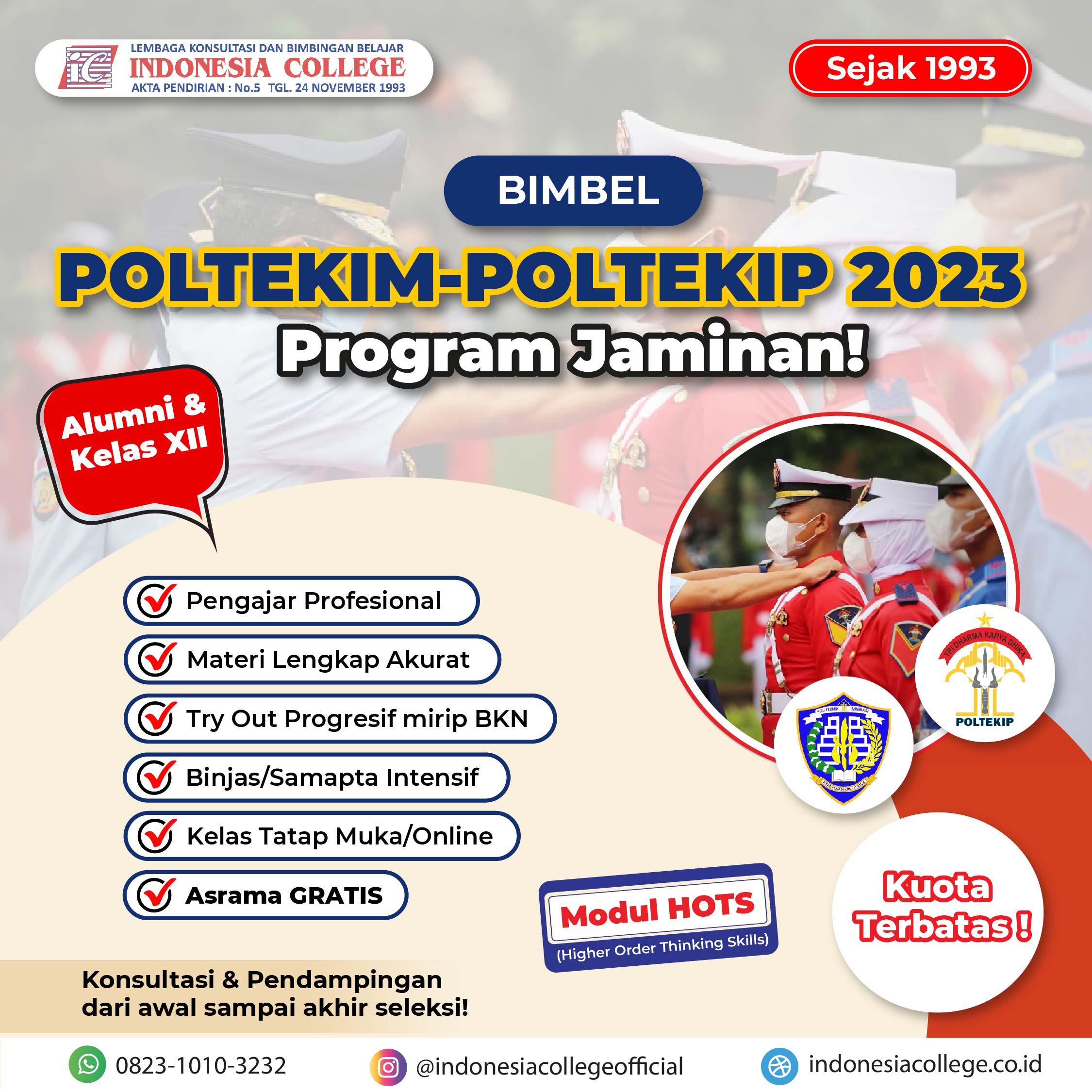 Bimbel POLTEKIM 2023 - Indonesia College