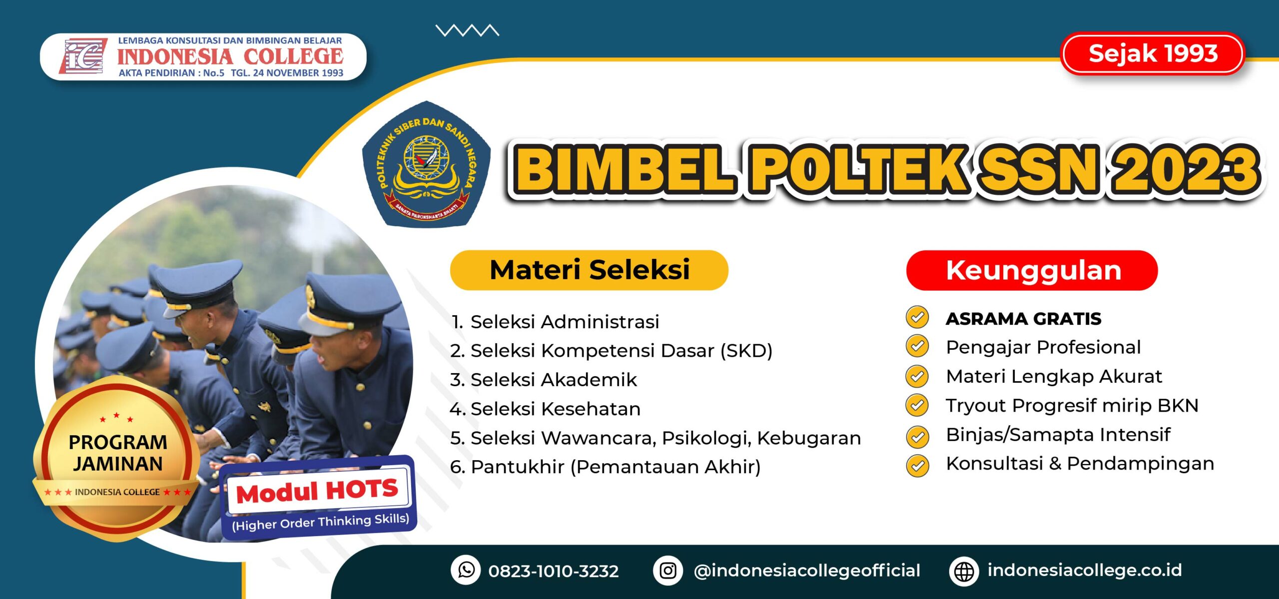 Bimbel POLTEK SSN 2023 - Indonesia College