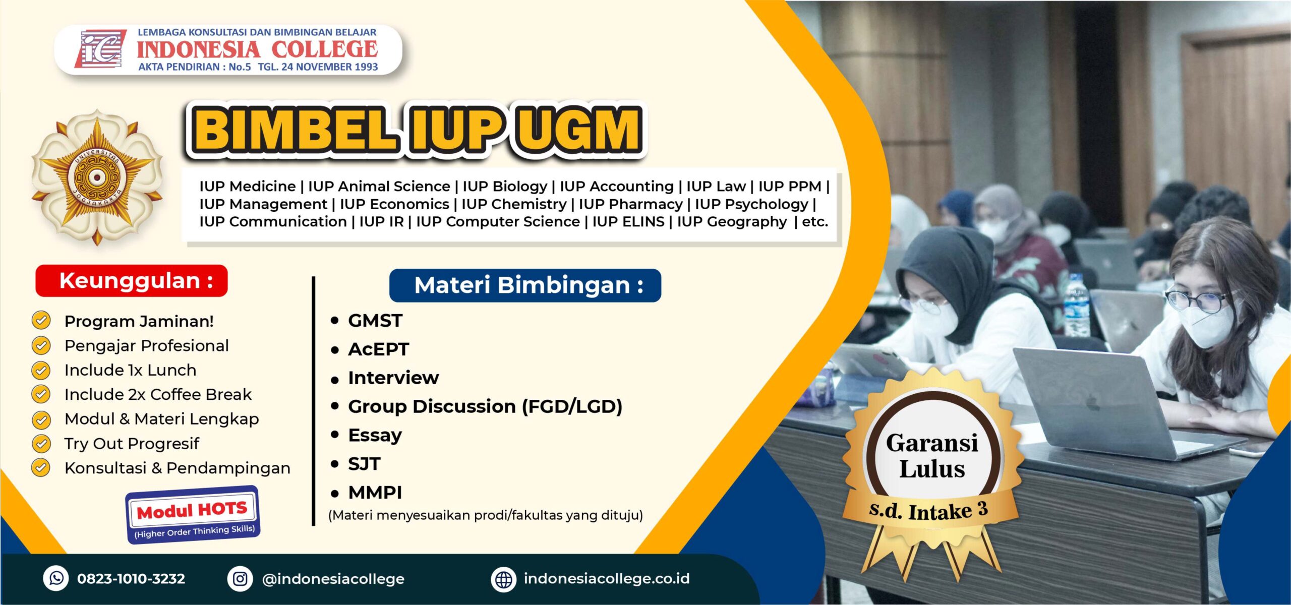 Bimbel IUP UGM 2026 by Indonesia College