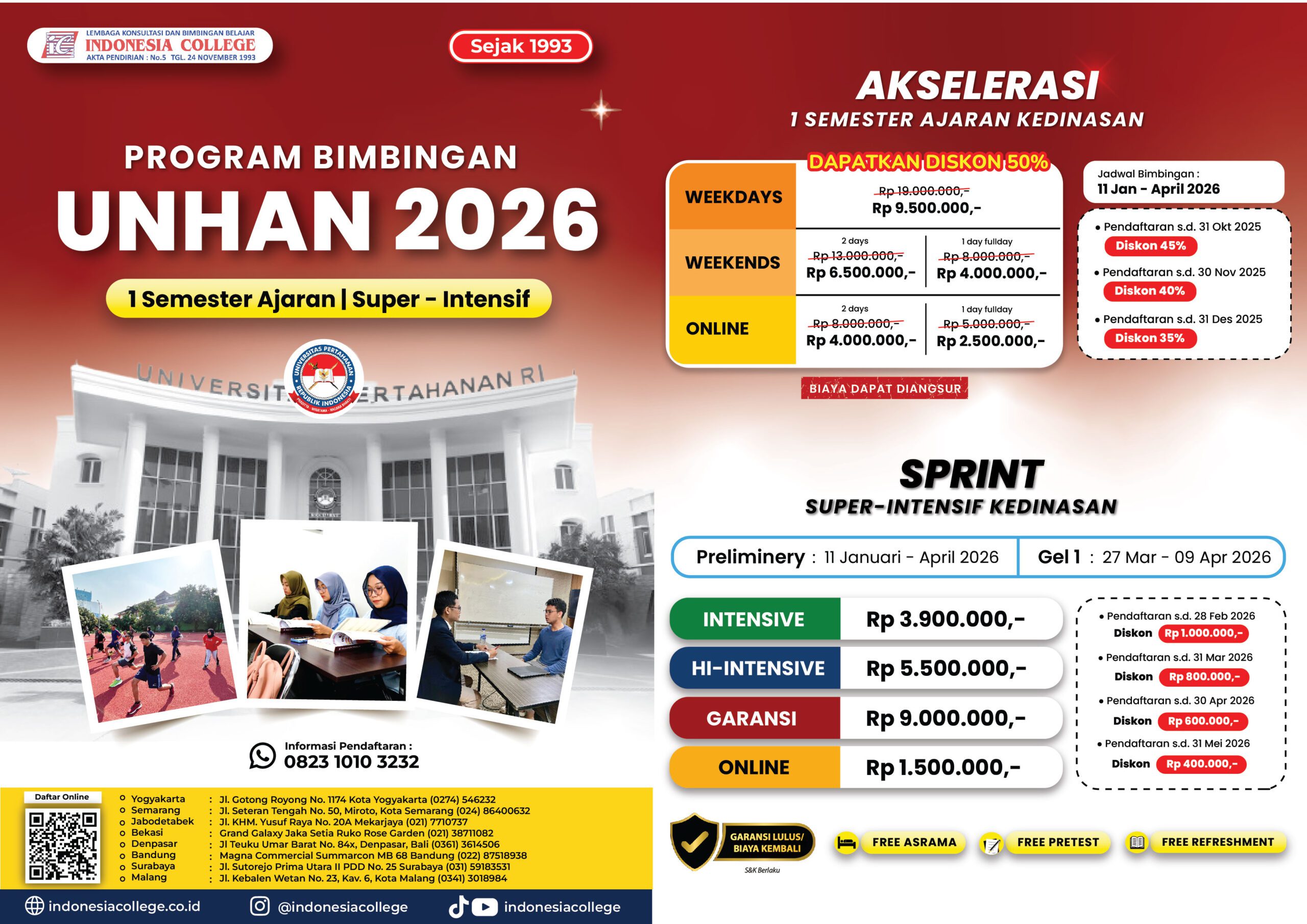 Brosur Bimbel UNHAN 2026 - Akselerasi & Sprint 