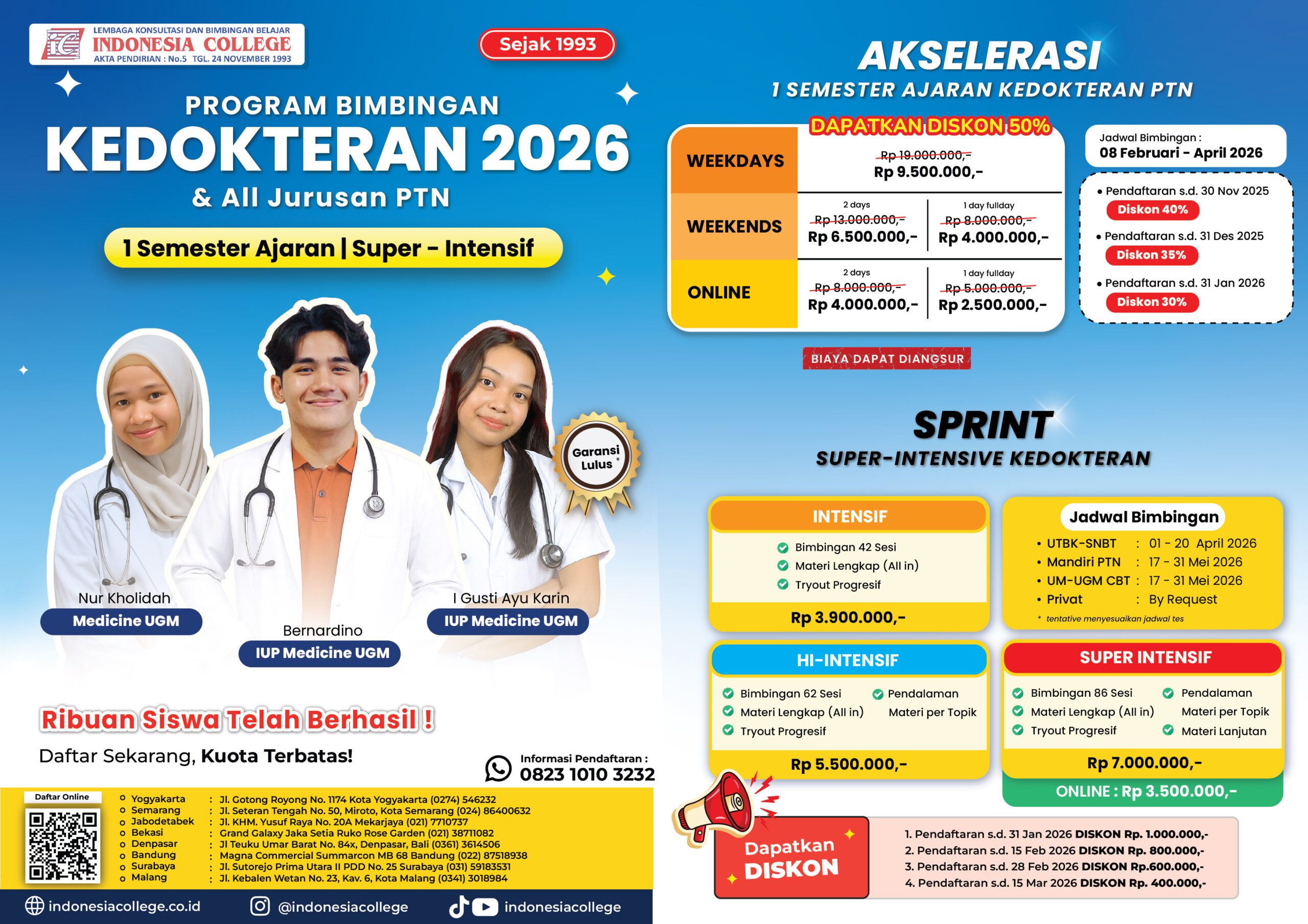 Brosur Bimbel Kedokteran 2026 - Akselerasi & Sprint 