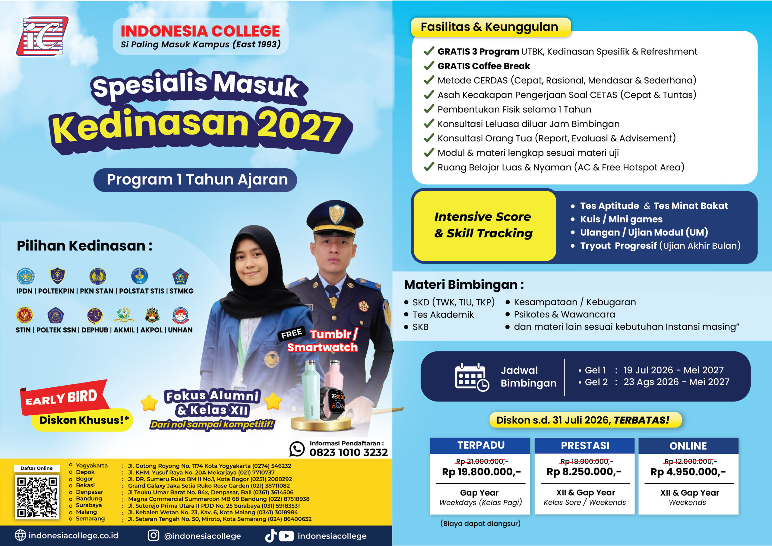 Bimbel Kedinasan 2027 - 1 tahun ajaran