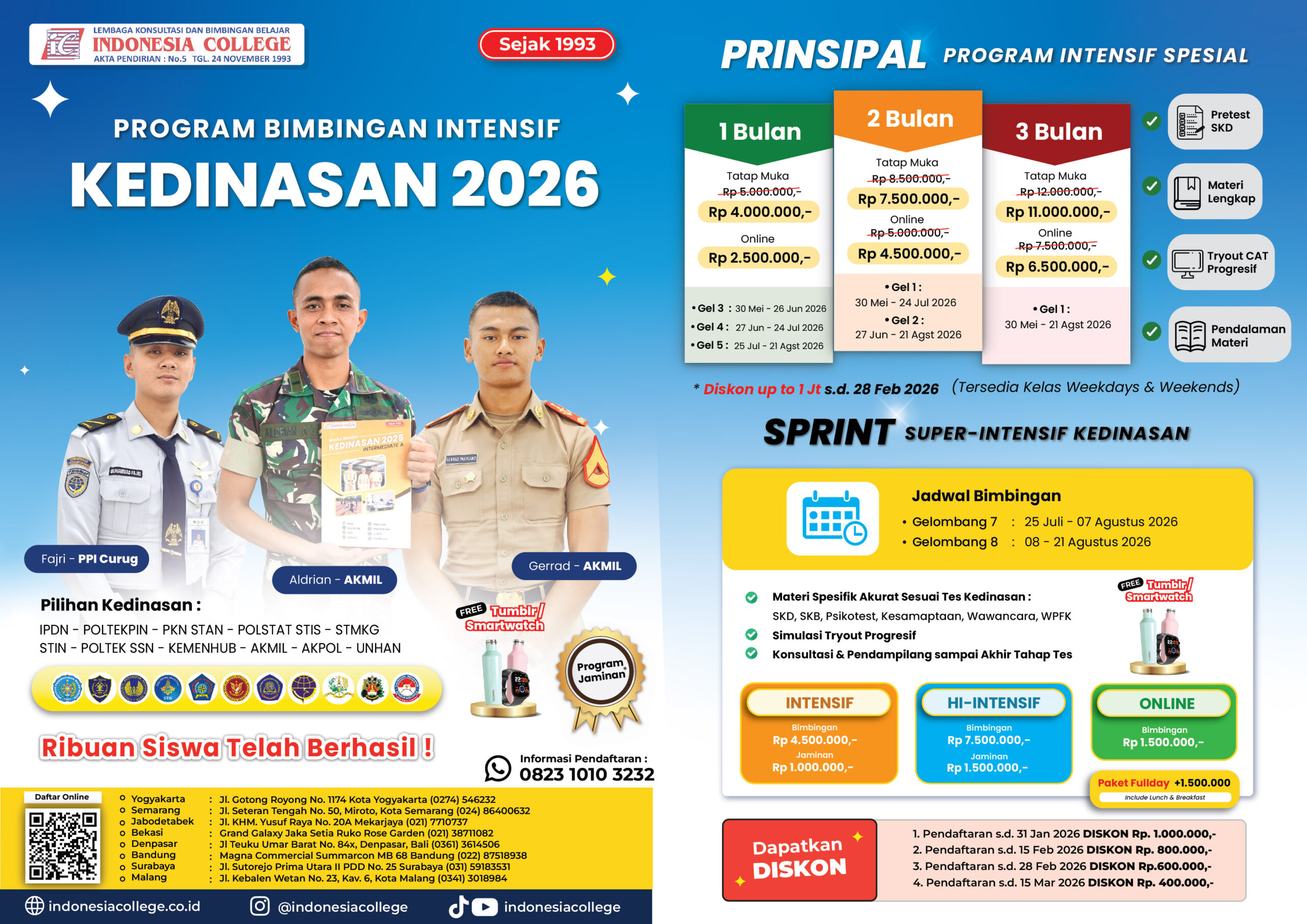 Brosur Bimbel Kedinasan 2026 -&nbsp; PRINSIPAL & SPRINT