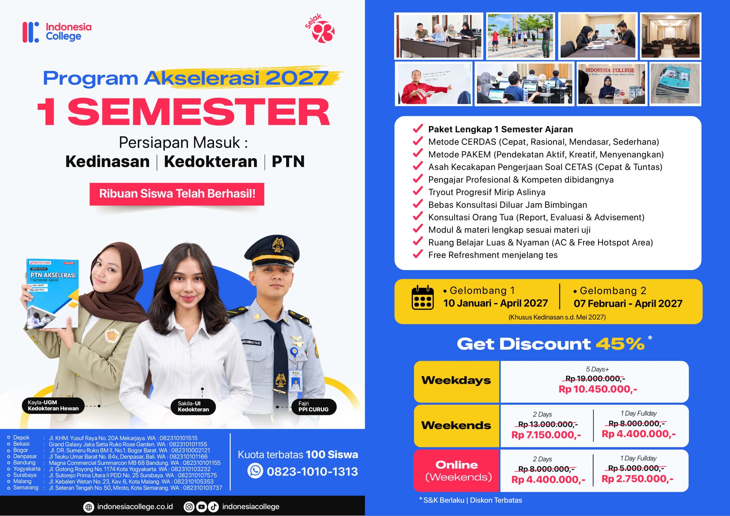 bimbel kedokteran, kedinasan, ptn akselerasi 2027 1 semester ajaran